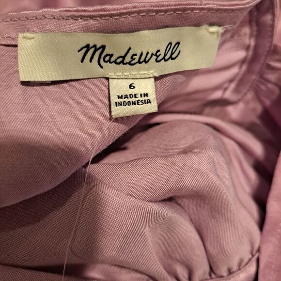 Madewell Square Neck Midi Dress Lilac Satin sleeveless adjustable size 6 new NWT - Picture 15 of 16